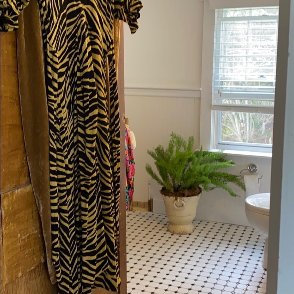 Faithfull The Brand Zebra Print Rafa Midi Dress